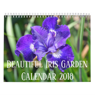 Colorful iris flowers calendar