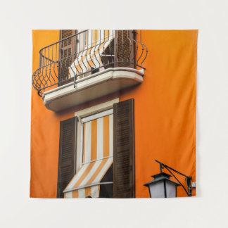 COLORFUL ITALIAN FACADE AND WINDOWS TAPESTRY