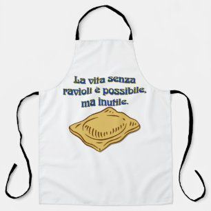 Colorful italian La vita senza raviol e possible Apron