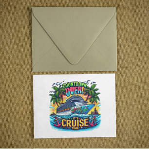 Colorful "It's Cruise Time" Countdown Cruise Ship  Postcard