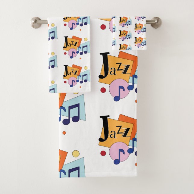 Colorful Jazz Modern Art Design Bath Towel Set (Insitu)