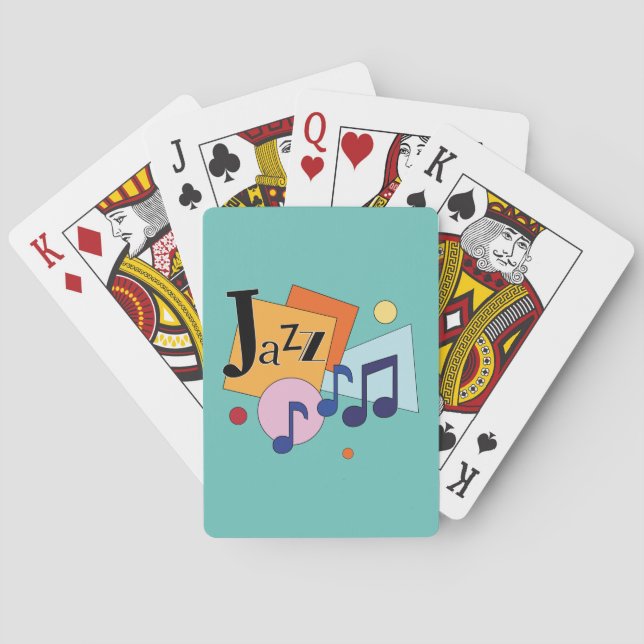 Colorful Jazz Modern Art Design Playing Cards (Back)