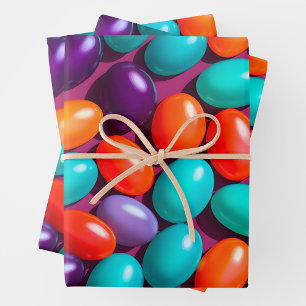 Colorful Jelly Bean Art Wrapping Paper Sheets