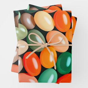 Colorful Jelly Bean Art Wrapping Paper Sheets