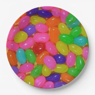 Colorful jellybean candy paper plate
