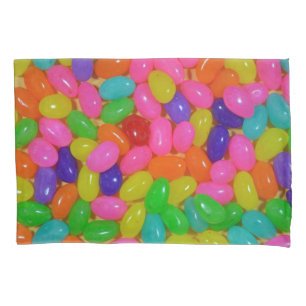 Colorful jellybean candy pillowcase