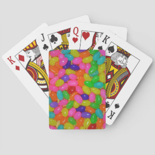 Colorful jellybean candy playing cards