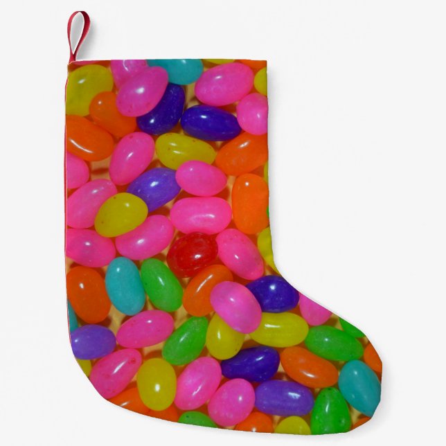 Colorful jellybean candy small christmas stocking (Front)