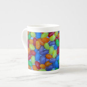 Colorful jellybeans print bone china mug