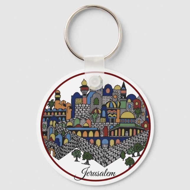 Colorful Jerusalem Keychain (Front)