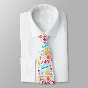 Colorful Jewish Holiday Neck Tie