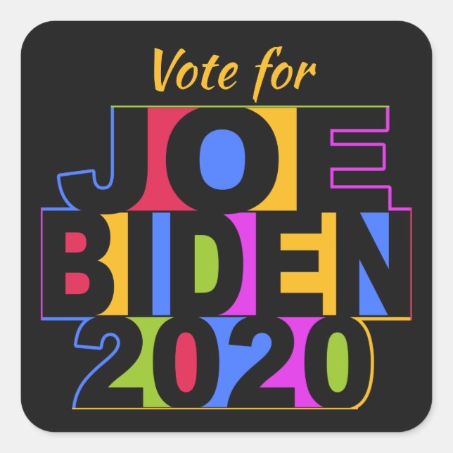 Colorful JOE BIDEN 2020 autocollants personnalisés (Devant)