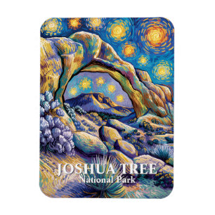 Colorful Joshua Tree Arch Rock Modern Van Gogh Magnet