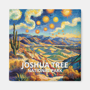 Colorful Joshua Tree Keys View Van Gogh Landscape Magnet