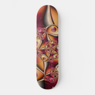 Colorful Joy Abstract Red Orange Fantasy Fractal Skateboard