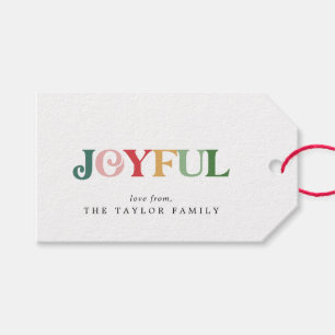 Colorful Joyful Family Holiday Gift Tags