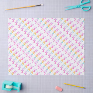 Colorful JOYFUL Pastel Lettering Any background Tissue Paper