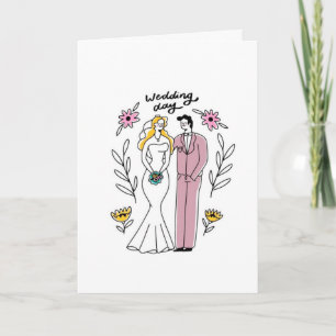 Colorful "Just Married" Wedding Greeting Card