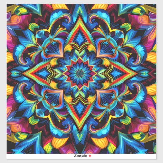 Colorful Kaleidoscope Mandala iPhone 14 Funda (Sheet)