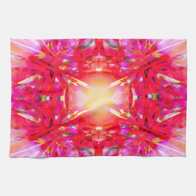 Colorful kaleidoscope pattern kitchen towel (Horizontal)