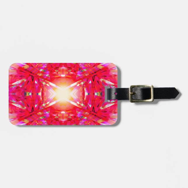 Colorful kaleidoscope pattern luggage tag (Front Horizontal)