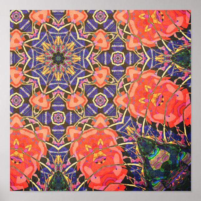 Colorful Kaleidoscope Pattern Poster (Front)