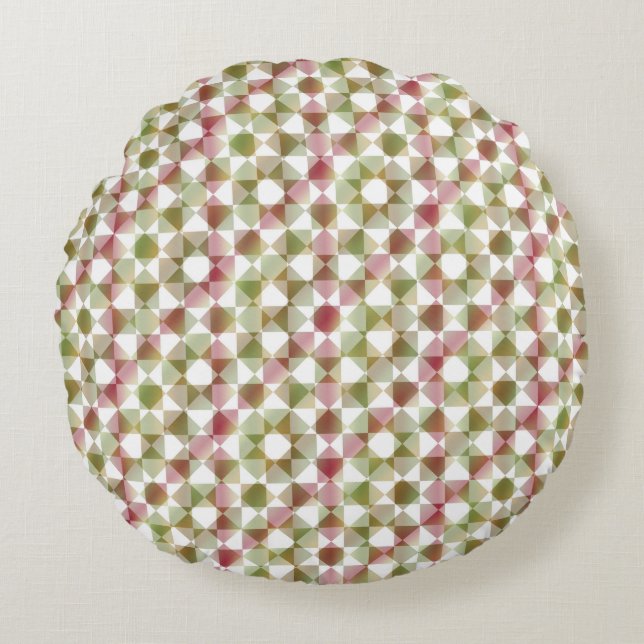 Colorful Kaleidoscope Pattern Round Pillow (Front)