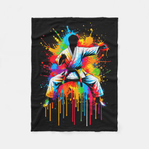 Colorful Karate Tie Dye Color Karate Fan Srt Men W Fleece Blanket