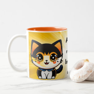 Colorful Kawaii cute Cat Pattern for Cat Lovers Co Two-Tone Coffee Mug