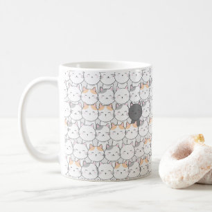 Colorful Kawaii cute Cat Pattern for Cat Lovers Coffee Mug
