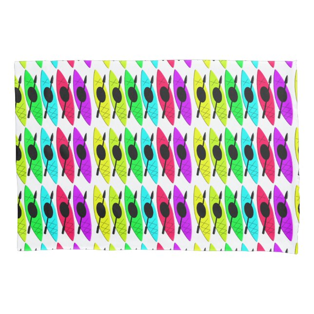 Colorful Kayaks Pillow Case (Front)