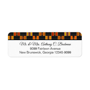 Colorful Kente Black Pinstripe K30 Adresse de reto