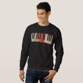 Colorful Keyboard Piano Keys Retro Pianist Sweatshirt (Front Full)