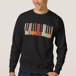 Colorful Keyboard Piano Keys Retro Pianist Sweatshirt
