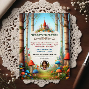 Colorful Kids Birthday Party Photo Invitation  Postcard