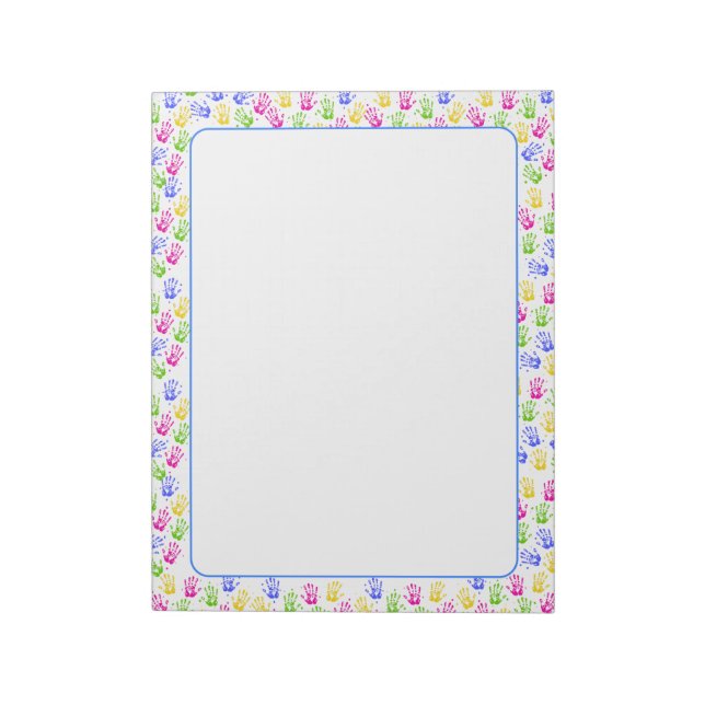 Colorful Kids Hand Print Notepad (Rotated)