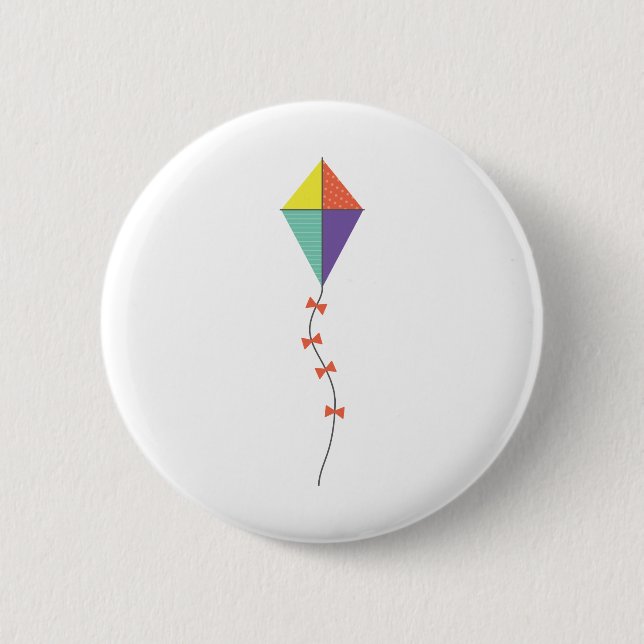 Colorful Kite 2 Inch Round Button (Front)