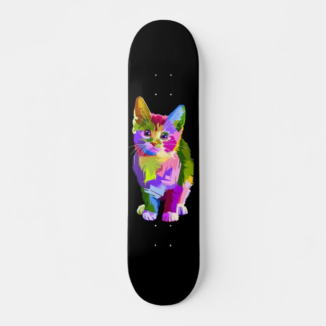 Colorful Kitty Skateboard (Front)