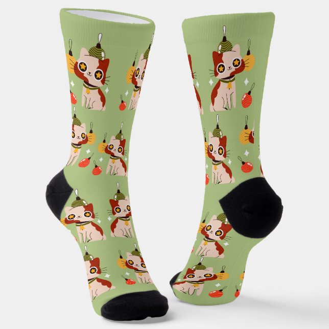 Colorful Kitty Socks (Angled)