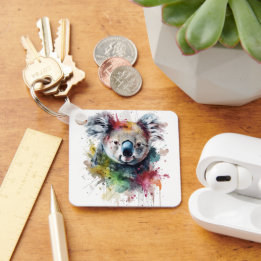 Colorful Koala: A vibrant illustration Keychain