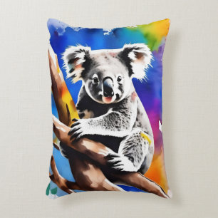 Colorful Koala Bear Watercolour Splash, Accent Pillow