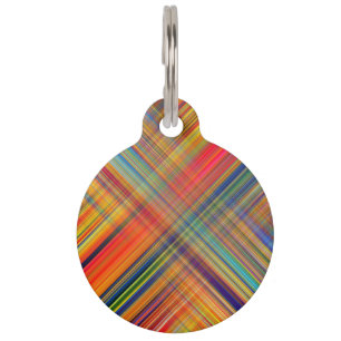 Colorful Kriss Kross Pattern Plaid Pet Tag