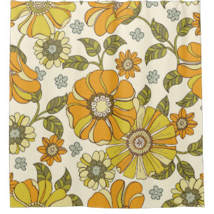 Colorful Large Scale Hand-Drawn Floral vintage Sea