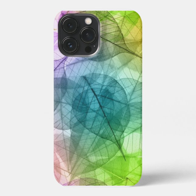 Colorful Leaves Abstract Pattern  iPhone Case (Back)