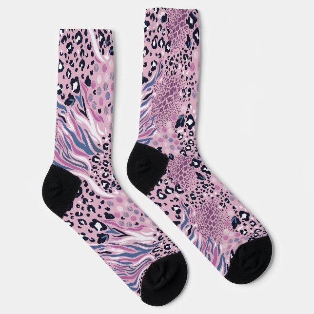 Colorful Leopard Skin Pattern Socks (Right)