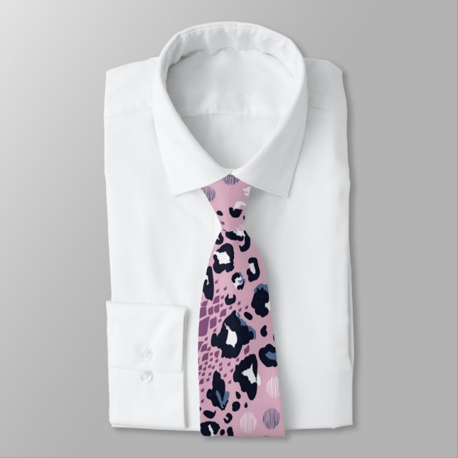 Colorful Leopard Skin Pattern Tie (Tied)