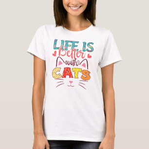 COLORFUL LIFE IS BETTER WITH CATS T-Shirt