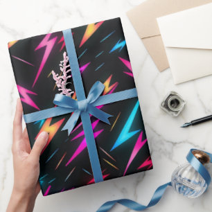 Colorful Lightning Bolt Pattern  Wrapping Paper