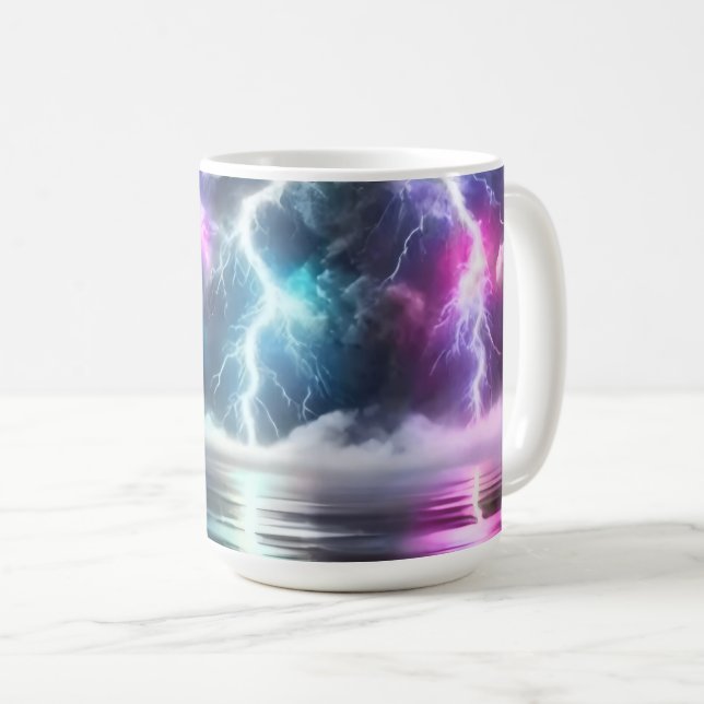 Colorful Lightning Strike Coffee Mug (Front Right)