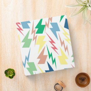 Colorful Lightning Y2K Indie Stylish Organization Binder